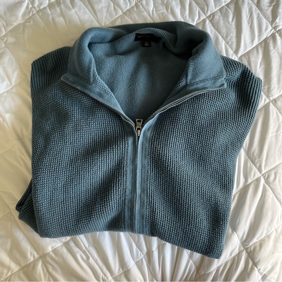 Banana Republic Men’s zip up sweater size XXL Greenish blue - Picture 2 of 4